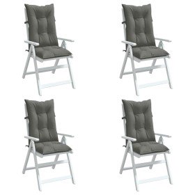 Cojines para silla respaldo alto 4 uds tela gris oscuro melange en Decoración | Comprar online en Foru.es