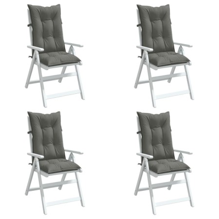 Cojines para silla respaldo alto 4 uds tela gris oscuro melange en Decoración | Comprar online en Foru.es