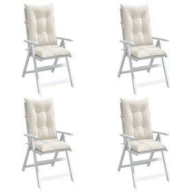 Cojines silla respaldo alto 4 uds tela crema melange 120x50x7cm en Decoración | Comprar online en Foru.es