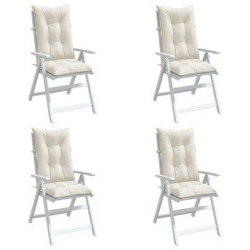 Cojines silla respaldo alto 4 uds tela crema melange 120x50x7cm en Decoración | Comprar online en Foru.es