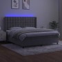 Cama box spring colchón y LED terciopelo gris claro 180x200 cm de vidaXL, Camas y somieres - Ref: Foro24-3139817, Precio: 608...