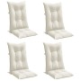 Cojines silla respaldo alto 4 uds tela crema melange 120x50x7cm en Decoración | Comprar online en Foru.es