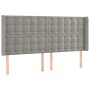 Cama box spring colchón y LED terciopelo gris claro 180x200 cm de vidaXL, Camas y somieres - Ref: Foro24-3139817, Precio: 608...