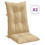 Cojines silla respaldo alto 2 uds tela beige melange 120x50x7cm en Decoración | Comprar online en Foru.es