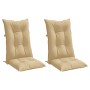 Cojines silla respaldo alto 2 uds tela beige melange 120x50x7cm en Decoración | Comprar online en Foru.es