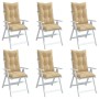 Cojines silla respaldo alto 6 uds tela beige melange 120x50x7cm en Decoración | Comprar online en Foru.es