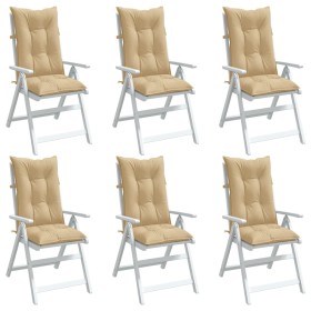 Cojines silla respaldo alto 6 uds tela beige melange 120x50x7cm en Decoración | Comprar online en Foru.es