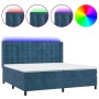 Cama box spring colchón y LED terciopelo azul oscuro 200x200 cm de vidaXL, Camas y somieres - Ref: Foro24-3139827, Precio: 69...