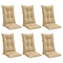 Cojines silla respaldo alto 6 uds tela beige melange 120x50x7cm en Decoración | Comprar online en Foru.es