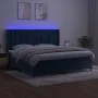 Box spring bed with mattress and LED dark blue velvet 200x200 cm by vidaXL, Beds and slatted bases - Ref: Foro24-3139827, Pri...