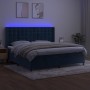 Cama box spring colchón y LED terciopelo azul oscuro 200x200 cm de vidaXL, Camas y somieres - Ref: Foro24-3139827, Precio: 69...