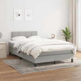 Cama box spring con colchón tela gris claro 120x200 cm de vidaXL, Camas y somieres - Ref: Foro24-3140041, Precio: 371,66 €, D...