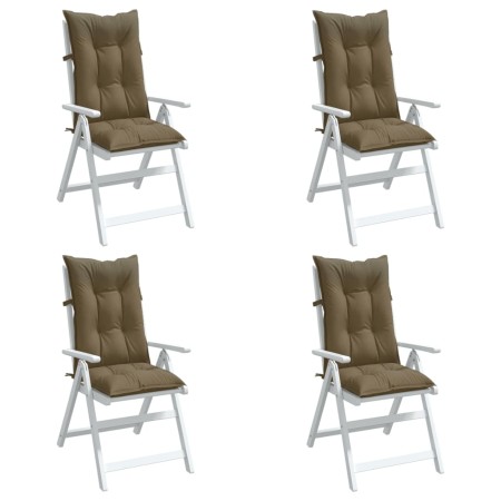 Cojines para silla respaldo alto 4 uds tela gris taupe melange en Decoración | Comprar online en Foru.es