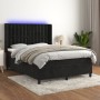 Cama box spring colchón y LED terciopelo negro 140x200 cm de vidaXL, Camas y somieres - Ref: Foro24-3139807, Precio: 527,77 €...