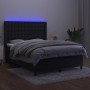Cama box spring colchón y LED terciopelo negro 140x200 cm de vidaXL, Camas y somieres - Ref: Foro24-3139807, Precio: 527,77 €...