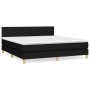 Cama box spring con colchón tela negro 180x200 cm de vidaXL, Camas y somieres - Ref: Foro24-3140475, Precio: 555,09 €, Descue...