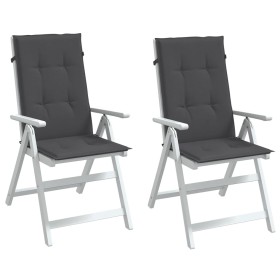 Cojines silla respaldo alto 2 uds tela gris antracita melange en Decoración | Comprar online en Foru.es