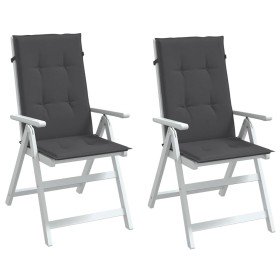 Cojines silla respaldo alto 2 uds tela gris antracita melange en Decoración | Comprar online en Foru.es