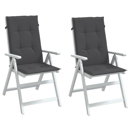 Cojines silla respaldo alto 2 uds tela gris antracita melange en Decoración | Comprar online en Foru.es