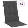 Cojines silla respaldo alto 2 uds tela gris antracita melange en Decoración | Comprar online en Foru.es