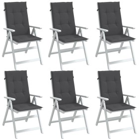 Cojines silla respaldo alto 6 uds tela gris antracita melange en Decoración | Comprar online en Foru.es