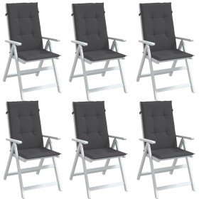 Cojines silla respaldo alto 6 uds tela gris antracita melange en Decoración | Comprar online en Foru.es