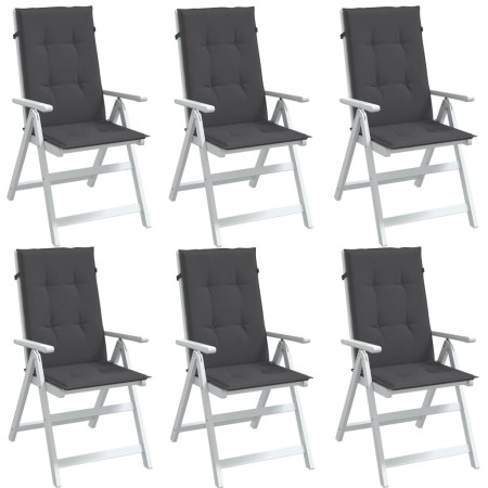 Cojines silla respaldo alto 6 uds tela gris antracita melange en Decoración | Comprar online en Foru.es