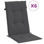 Cojines silla respaldo alto 6 uds tela gris antracita melange en Decoración | Comprar online en Foru.es