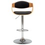 Taburete de cocina de madera curvada y cuero sintético negro de vidaXL, Taburetes de cocina - Ref: Foro24-283121, Precio: 150...