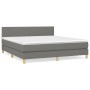 Cama box spring con colchón tela gris oscuro 180x200 cm de vidaXL, Camas y somieres - Ref: Foro24-3140474, Precio: 576,75 €, ...