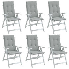 Cojines para silla respaldo alto 6 uds tela gris claro melange en Decoración | Comprar online en Foru.es