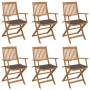 Sillas de jardín plegables 6 uds y cojines madera maciza acacia en Sillas de jardín | Comprar online en Foru.es