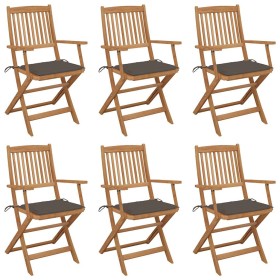 Sillas de jardín plegables 6 uds y cojines madera maciza acacia en Sillas de jardín | Comprar online en Foru.es