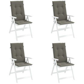 Cojines para silla respaldo alto 4 uds tela gris oscuro melange en Decoración | Comprar online en Foru.es
