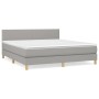 Cama box spring con colchón tela gris claro 160x200 cm de vidaXL, Camas y somieres - Ref: Foro24-3140465, Precio: 494,72 €, D...