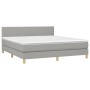 Cama box spring con colchón tela gris claro 160x200 cm de vidaXL, Camas y somieres - Ref: Foro24-3140465, Precio: 494,72 €, D...