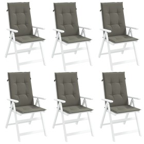 Cojines para silla respaldo alto 6 uds tela gris oscuro melange en Decoración | Comprar online en Foru.es