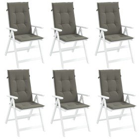 Cojines para silla respaldo alto 6 uds tela gris oscuro melange en Decoración | Comprar online en Foru.es