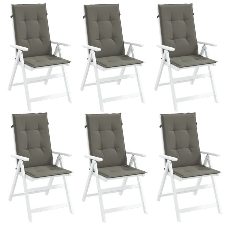 Cojines para silla respaldo alto 6 uds tela gris oscuro melange en Decoración | Comprar online en Foru.es