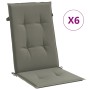 Cojines para silla respaldo alto 6 uds tela gris oscuro melange en Decoración | Comprar online en Foru.es