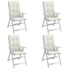 Cojines silla respaldo alto 4 uds tela crema melange 120x50x4cm en Decoración | Comprar online en Foru.es