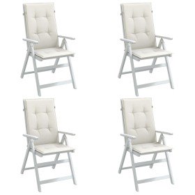 Cojines silla respaldo alto 4 uds tela crema melange 120x50x4cm en Decoración | Comprar online en Foru.es