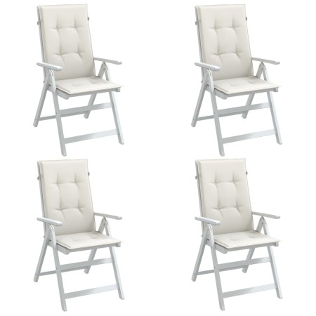 Cojines silla respaldo alto 4 uds tela crema melange 120x50x4cm en Decoración | Comprar online en Foru.es