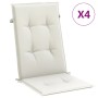 Cojines silla respaldo alto 4 uds tela crema melange 120x50x4cm en Decoración | Comprar online en Foru.es