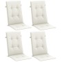 Cojines silla respaldo alto 4 uds tela crema melange 120x50x4cm en Decoración | Comprar online en Foru.es