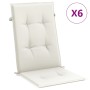 Cojines silla respaldo alto 6 uds tela crema melange 120x50x4cm en Decoración | Comprar online en Foru.es