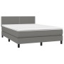 Cama box spring con colchón tela gris oscuro 140x200 cm de vidaXL, Camas y somieres - Ref: Foro24-3139978, Precio: 424,36 €, ...