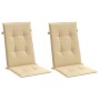 Cojines silla respaldo alto 2 uds tela beige melange 120x50x4cm en Decoración | Comprar online en Foru.es
