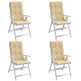 Cojines silla respaldo alto 4 uds tela beige melange 120x50x4cm en Decoración | Comprar online en Foru.es