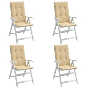 Cojines silla respaldo alto 4 uds tela beige melange 120x50x4cm en Decoración | Comprar online en Foru.es